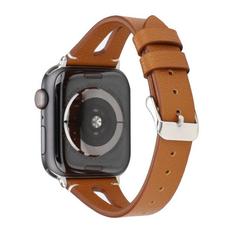Кожаный ремешок V-Leather для Apple Watch 38/40/41mm Saddle brown